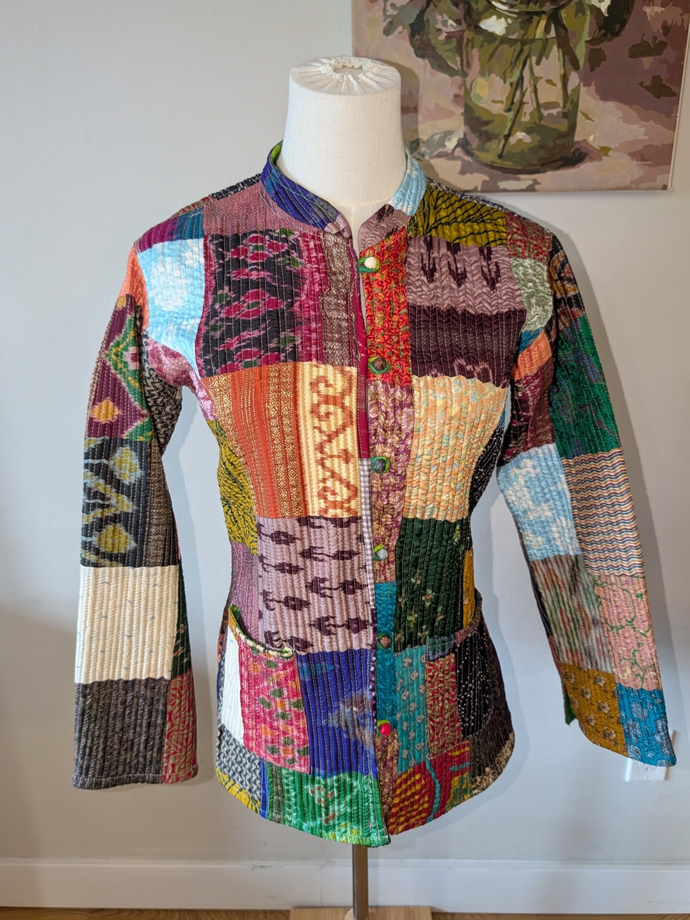 Indian Patchwork Kantha Quilted Jacket